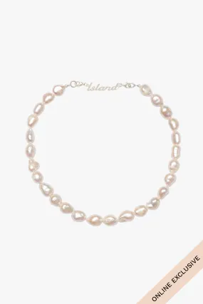 Statement pearl necklace silver