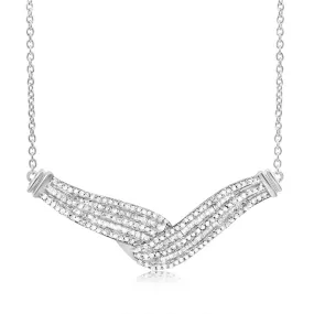 Sterling Silver 0.95Carat Diamond 45cm Necklace With Round and Baguette Cut Diamonds