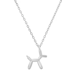 Sterling Silver Balloon Dog Pendant Necklace