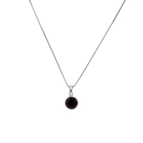 Sterling Silver Brilliant Cut Garnet Pendant