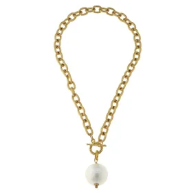 Susan Shaw Cotton Pearl Toggle Necklace