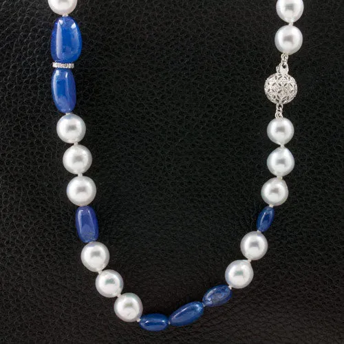 Tanzanite, Pearl & Diamond Necklace