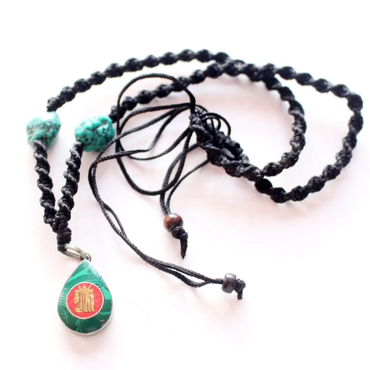 Tear Drop Green Kalachakra Pendant