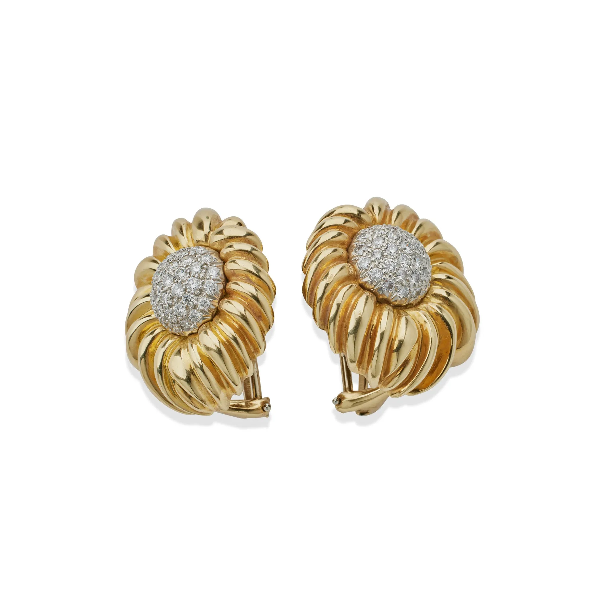 Tiffany & Co. Diamond Flower Clip Earrings