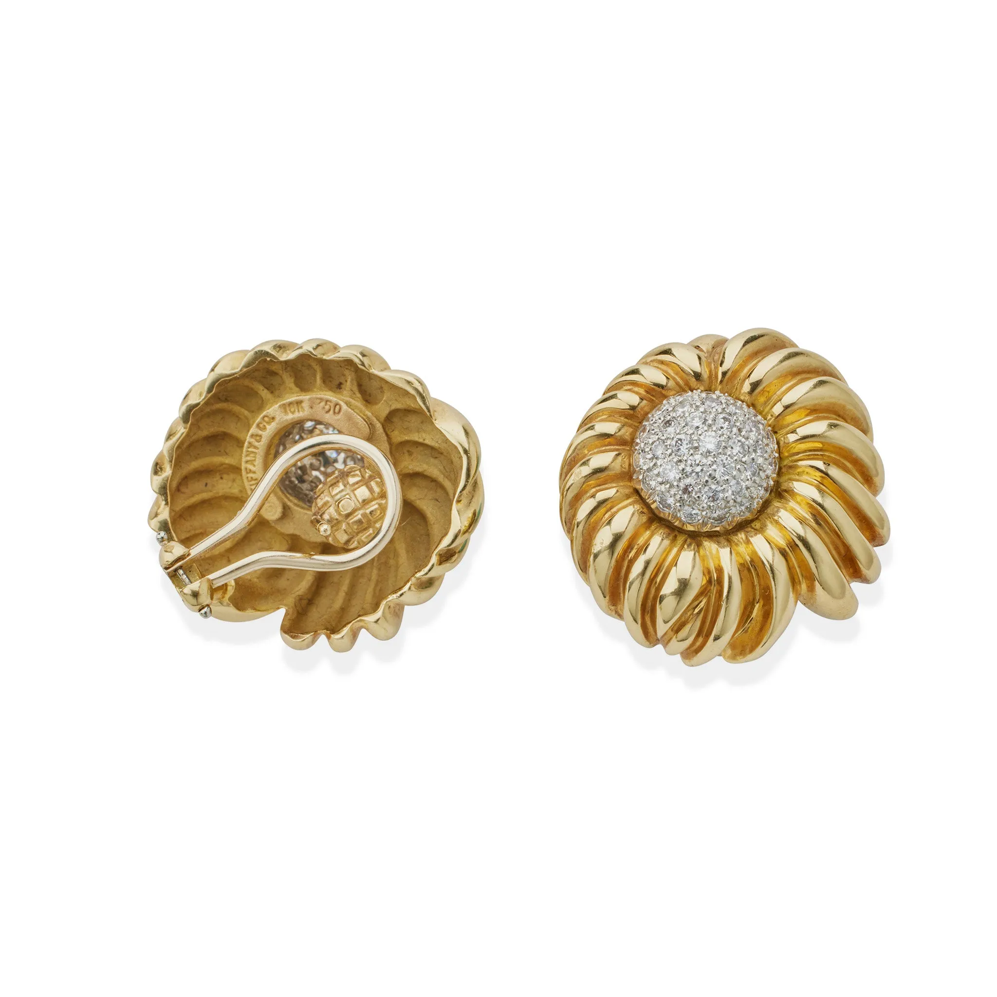 Tiffany & Co. Diamond Flower Clip Earrings