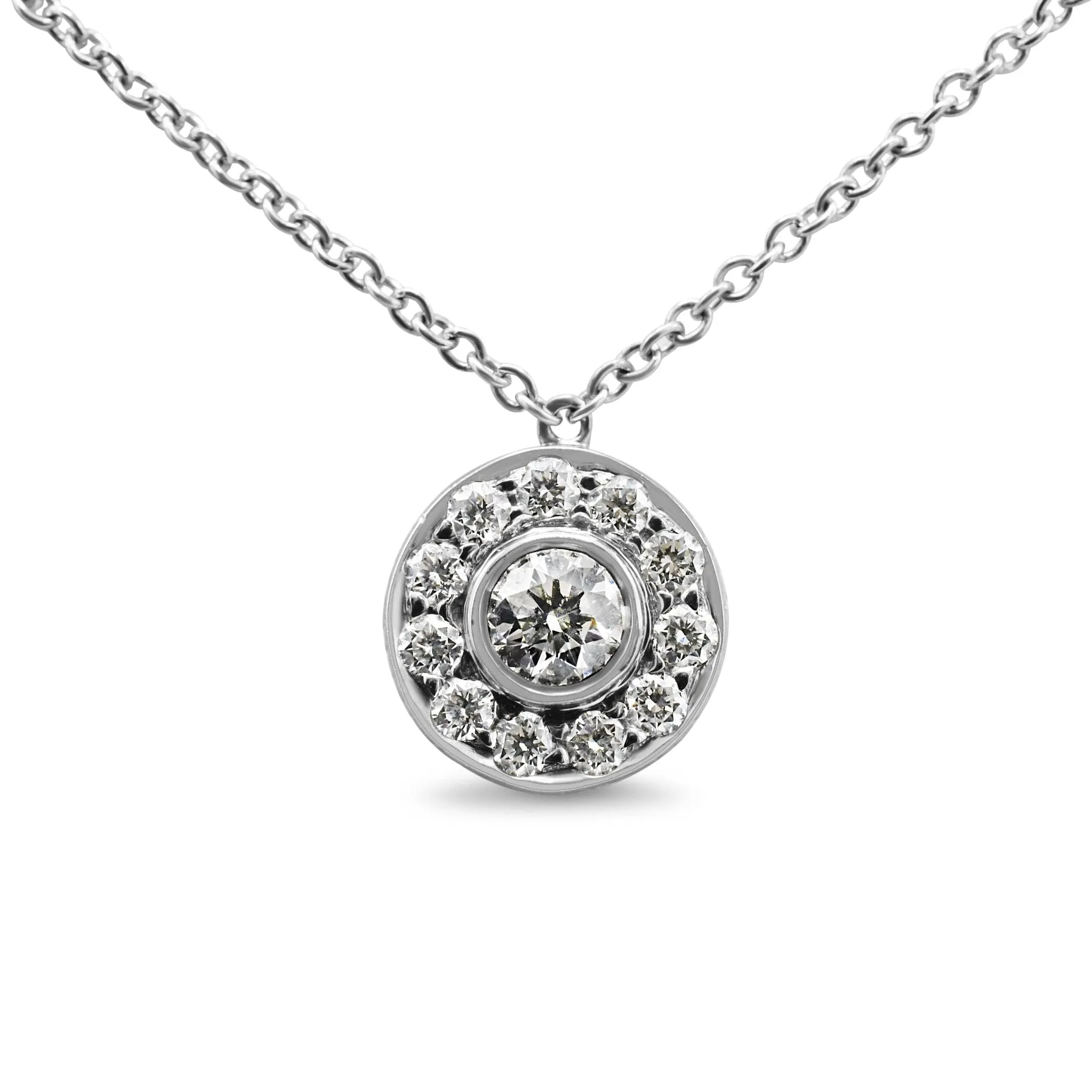 Tiffany & Co. Platinum Diamond Circlet Pendant Necklace - Platinum