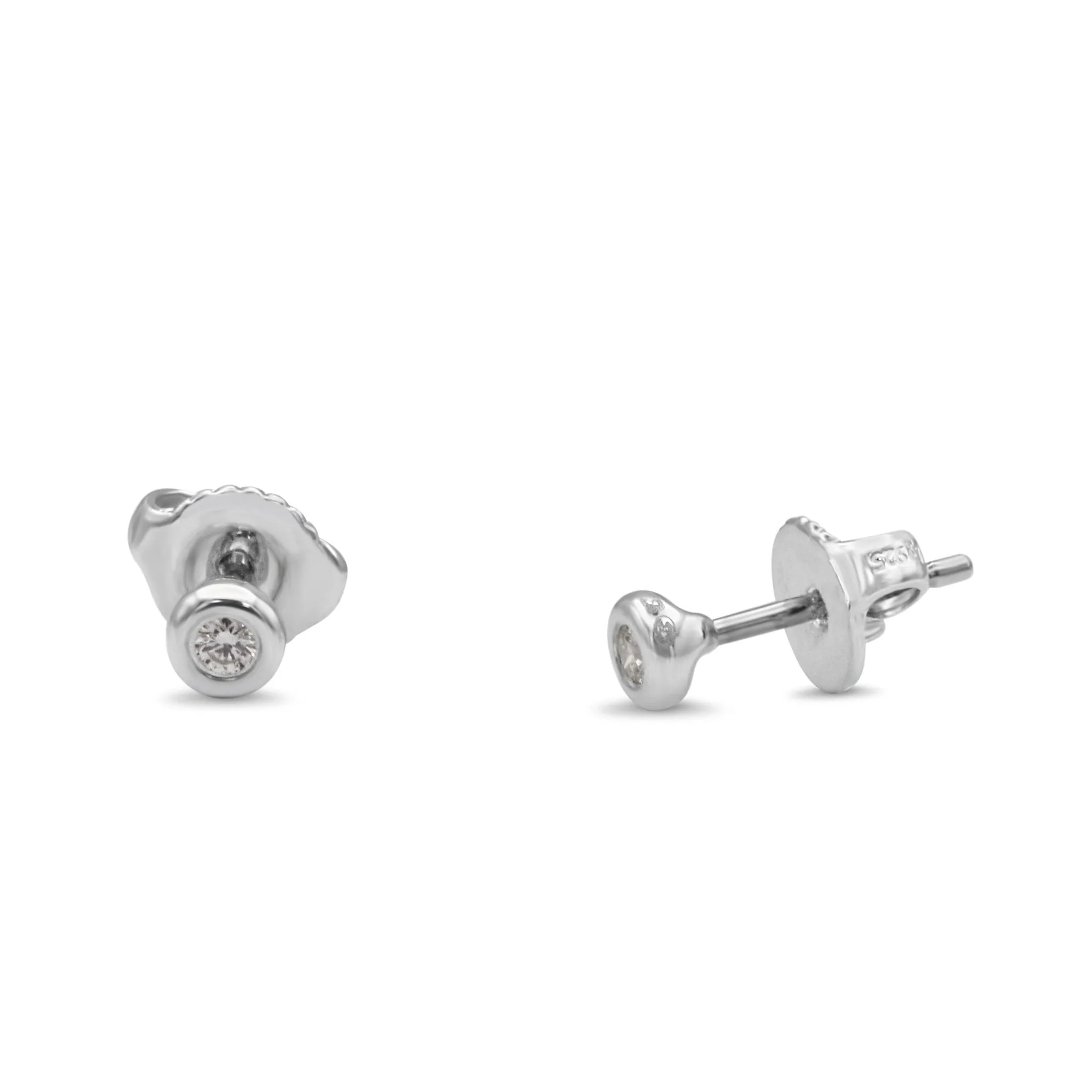 Tiffany Elsa Peretti Diamond By The Yard Earrings - Sterling Silver