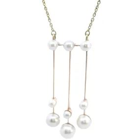 Timeless Elegance - Exquisite 9ct Yellow Gold Pearl Necklace