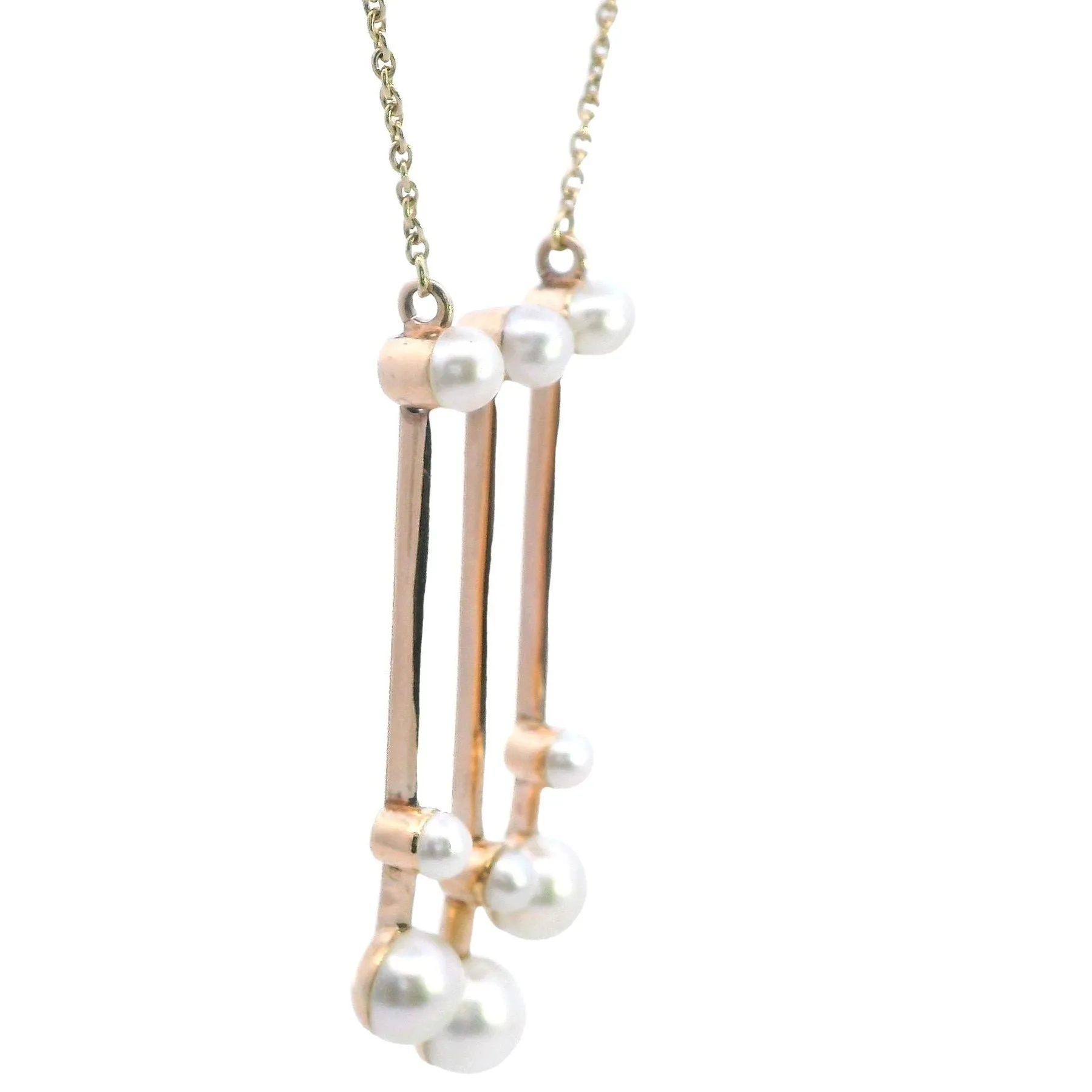 Timeless Elegance - Exquisite 9ct Yellow Gold Pearl Necklace