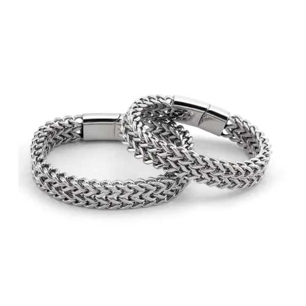 Titanium Steel Double Layer Bracelet with Magnet Clasp 磁鐵扣鈦鋼雙層手鍊 (KJBR16025)