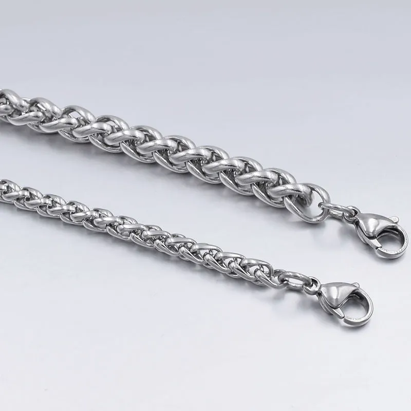 Titanium Steel Men's Flower Basket Chain Bracelet