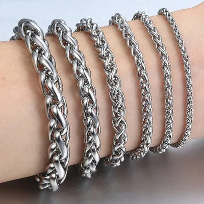 Titanium Steel Men's Flower Basket Chain Bracelet