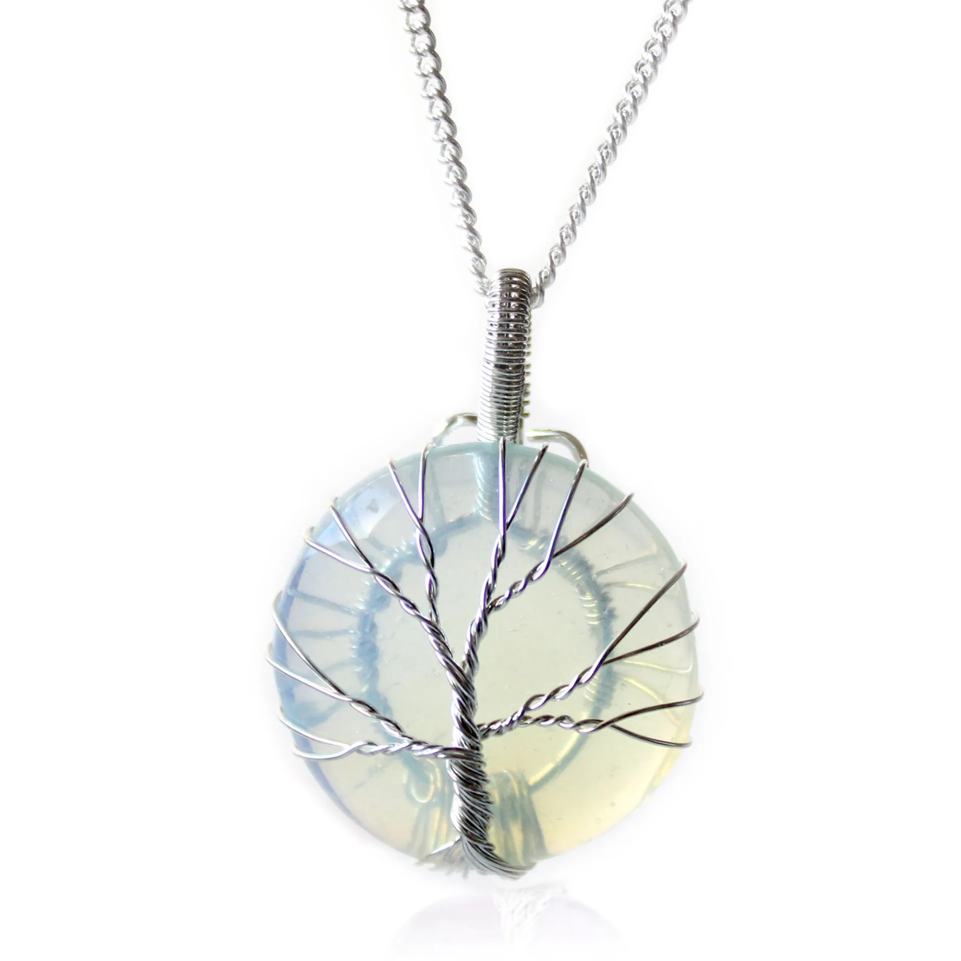 Tree of Life Gemstone Necklace - Opalite