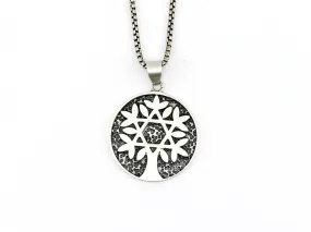 Tree of Life Star of David Medallion Necklace