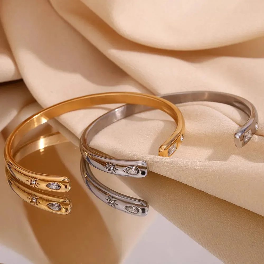 Trendy Gold and Silver Stainless Steel Bangles – Hypoallergenic for Women