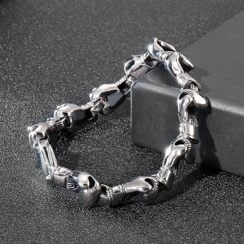 Trendy Hip-Hop Inspired Men's Titanium Steel Boxing Bracelet - European & American Style