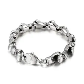 Trendy Hip-Hop Inspired Men's Titanium Steel Boxing Bracelet - European & American Style