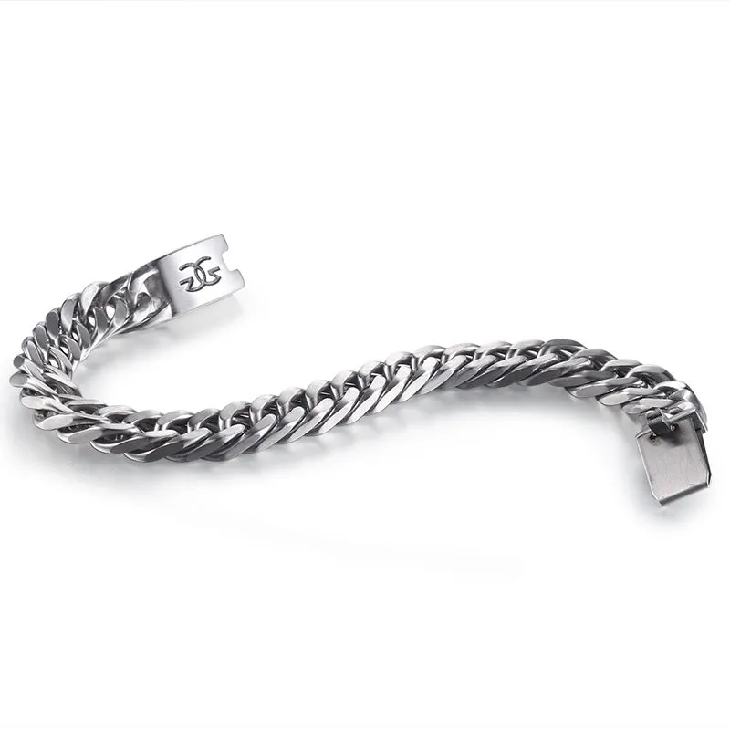 Trendy Korean-Inspired Titanium Steel Bracelet for Men - Hipster Punk Style Stainless Steel Jewelry