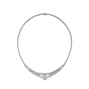 Trillion Cut Diamond Necklace, 5 CT