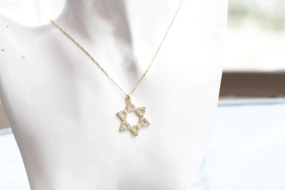 TURQUOISE STAR OF David Necklace