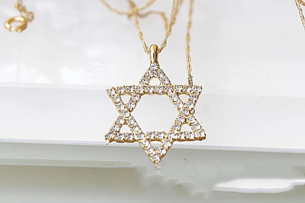 TURQUOISE STAR OF David Necklace