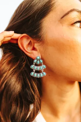 Turquoise Triple Layered Earrings