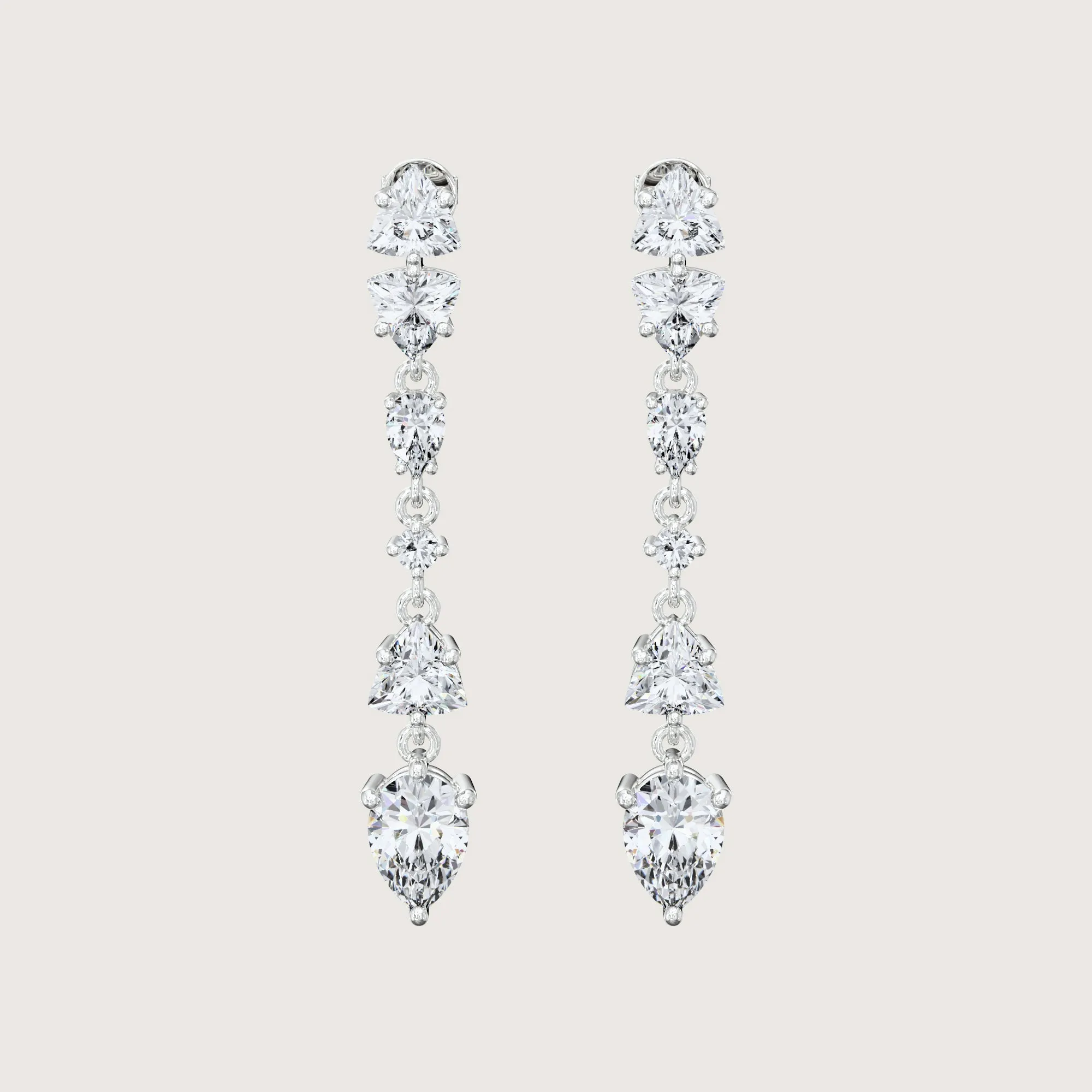 Variegated Kaleidoscope Drop Diamond Earrings