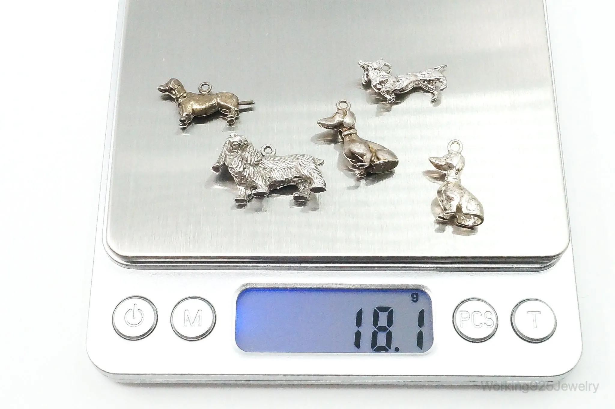 Vintage Antique Dachshund Sterling Silver Charms Lot