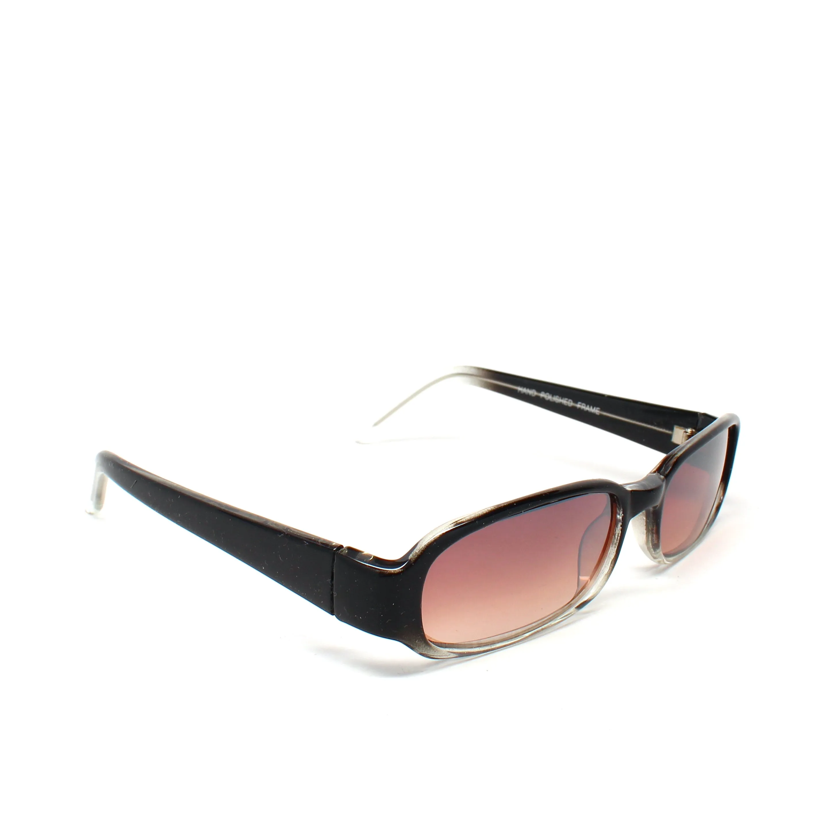 Vintage SMALL Size Y2k Neo Transparent Deadstock Rectangle Sunglasses - Black Brown (READ SIZE)