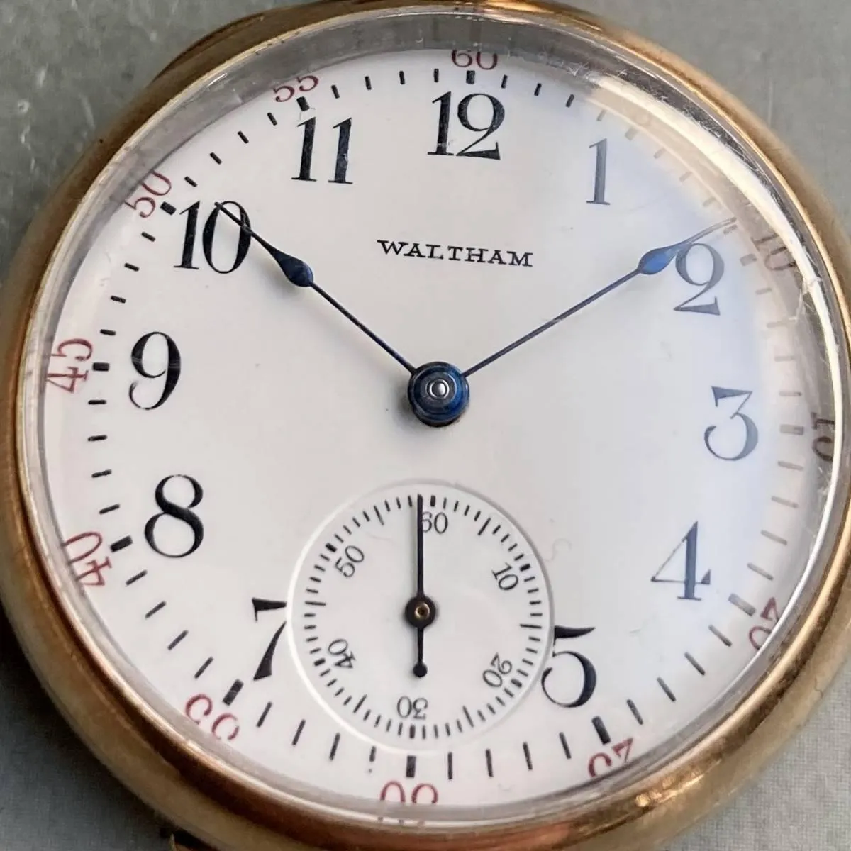 Waltham Pocket Watch Antique Manual Open Face 31mm Gold