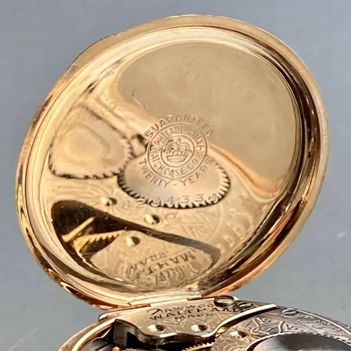 Waltham Pocket Watch Antique Manual Open Face 31mm Gold