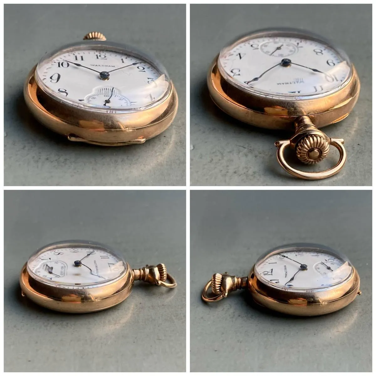 Waltham Pocket Watch Antique Manual Open Face 31mm Gold