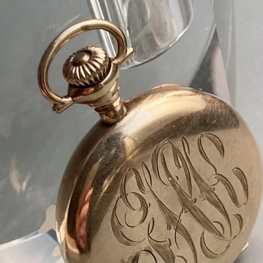 Waltham Pocket Watch Antique Manual Open Face 31mm Gold