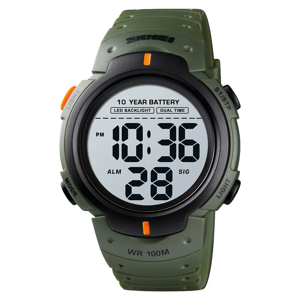 Watch Outdoor Sport 100M Waterproof Digital Led Light Stopwatch