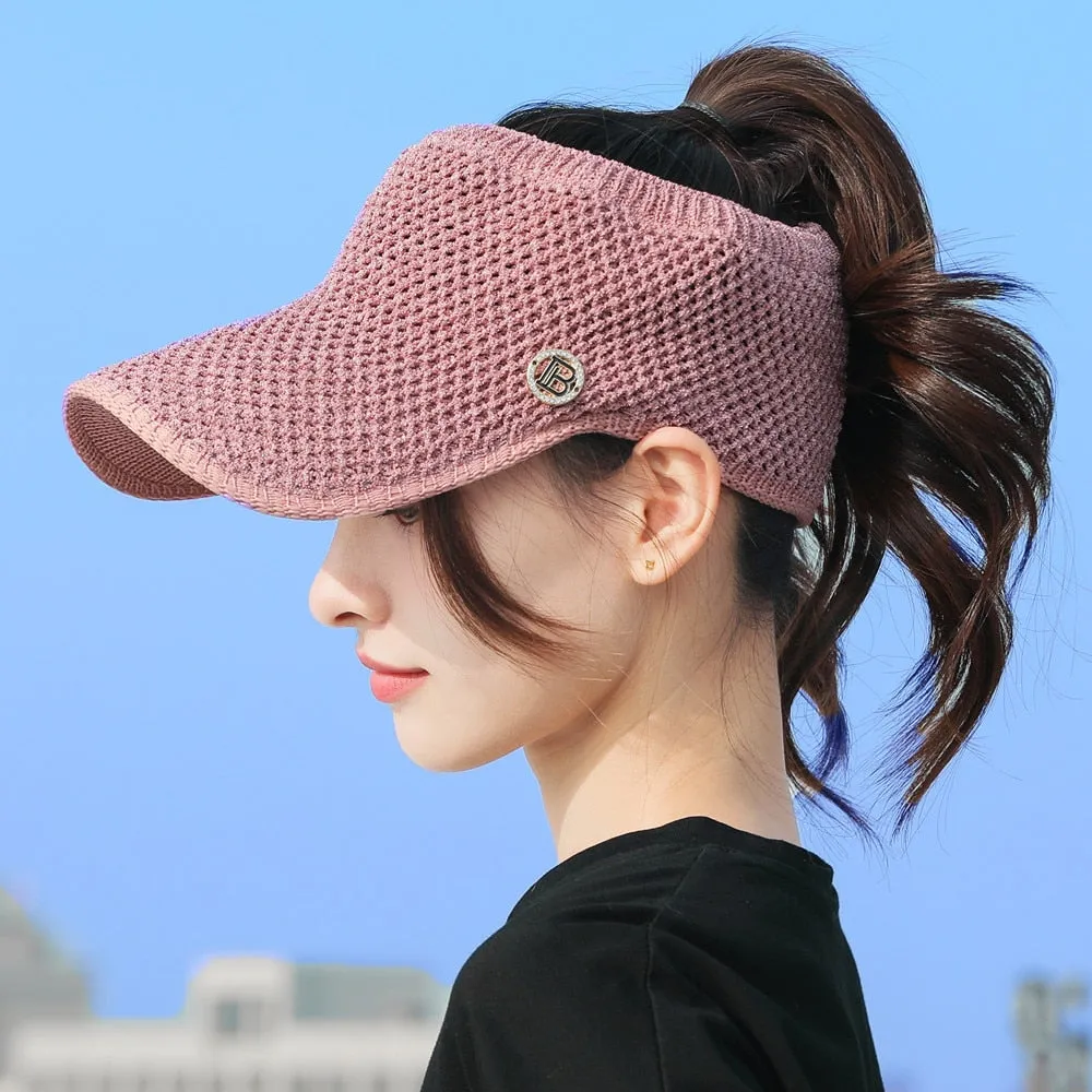 Women Color Matching Casual Spring And Autumn Hat Fashion  Letter Design Empty Top Cap For Female Knitted Hat