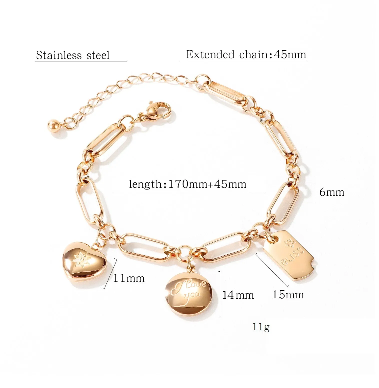 Women's Fashion I Love You Bracelet