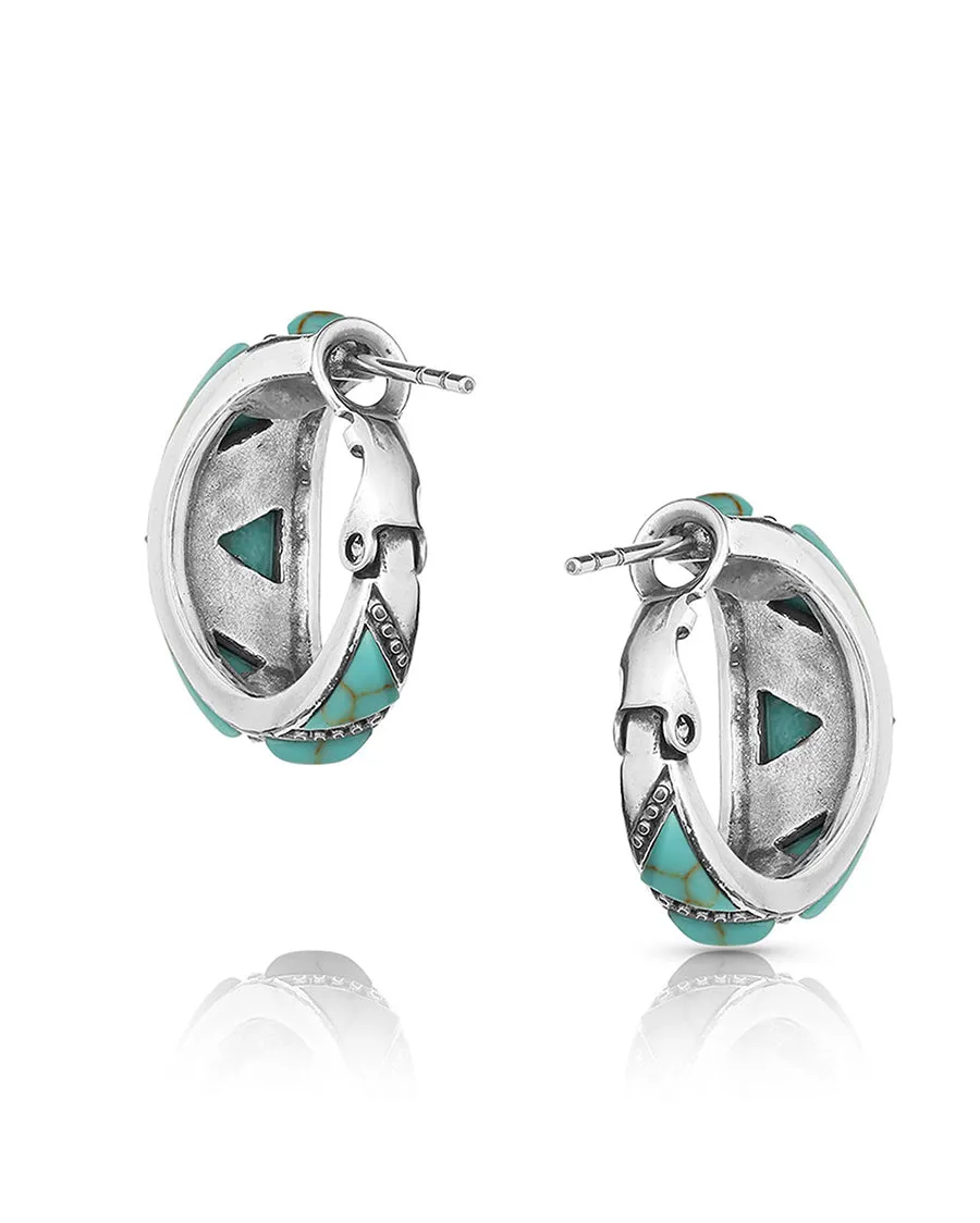 Women's Wedge Hoops Earrings