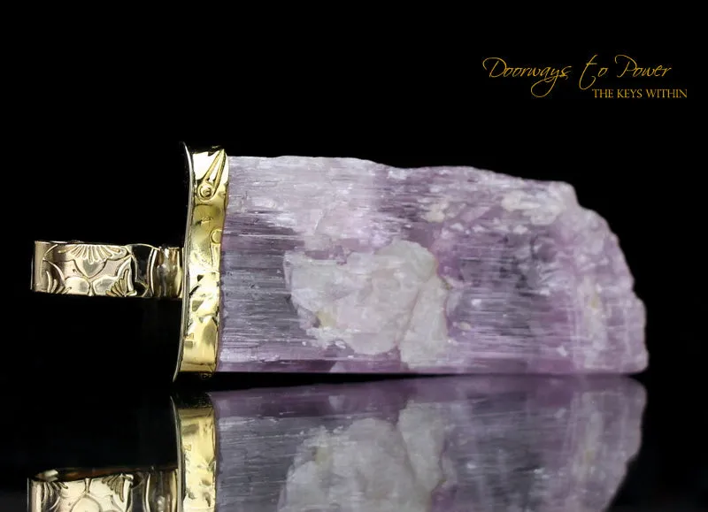 XL Pink Kunzite Light Language Crystal Pendant 22k™