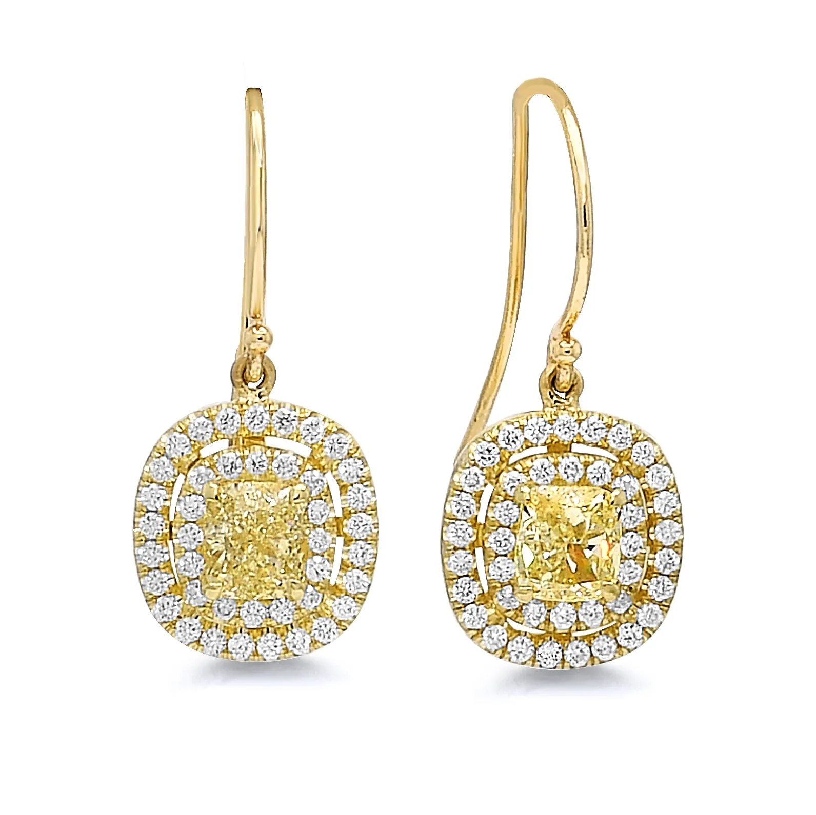 Yellow Diamonds Dangle Earrings.