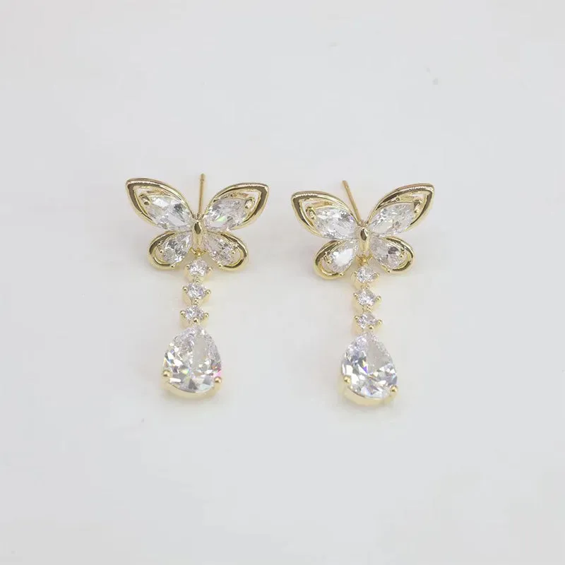 Zircon Butterfly Earrings - Great Gift