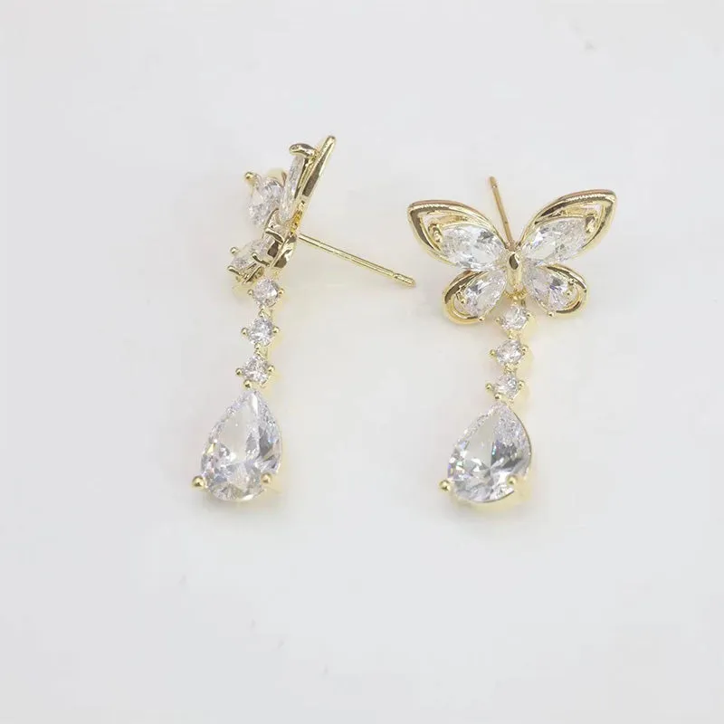 Zircon Butterfly Earrings - Great Gift