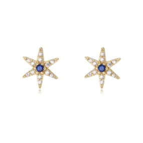 Zircon Six-pointed Star Silver Studs Earrings for Women