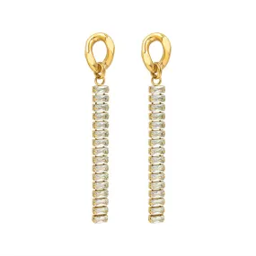 Zircon Slim Tassel Earrings - Elegant Titanium Steel & Gold Plated Jewelry